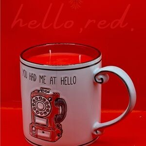 Hello Red Candle Mug